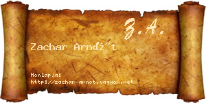 Zachar Arnót névjegykártya